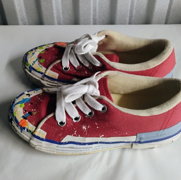 Gallery Dept X Lanvin Melted Low Top Vulcanized Paint Splatter Sneakers - Picture 5 of 10